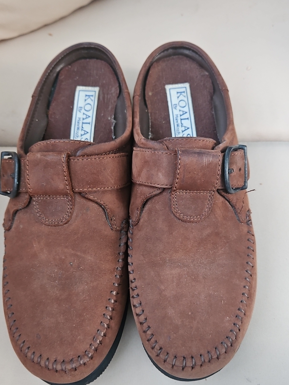 Koalas Brown Suede Moccasin Loafers with Buckle